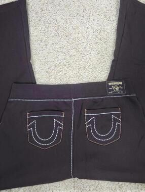 NEW True Religion Pull-On Flare Jeans BlacAnniversary Large